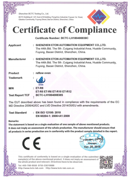 ETON mounter ET-R series products CE certification